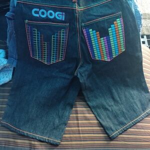 Coogi Denim Shorts with Colorful Pocket Design
